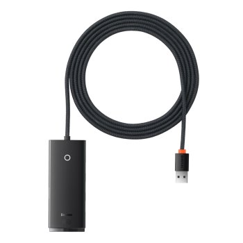 Baseus Lite Series HUB 4-портовый (USB-A на 4x USB-A 3.0) 2 м, чёрный (WKQX030201)