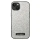 Чехол Karl Lagerfeld для iPhone 14 Plus Glitter Plaque Logo, серебристый
