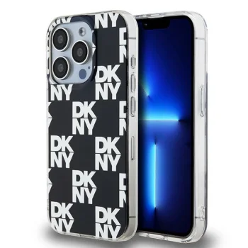 Чехол DKNY для iPhone 15 Pro IML Checkered Mono Pattern, черный