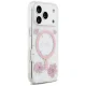 Чехол Guess Resin Flowers Glitter MagSafe для iPhone 17 Pro, розовый