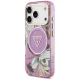 Guess IML Glitter Flowers Triangle MagSafe vāciņš iPhone 17 Pro Max – violets | Phone Case Cover