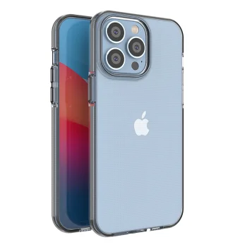 Spring Case for iPhone 14 Pro Max Silicone Cover with Frame, Black