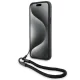 BMW iPhone 15 / 14 / 13 Case Signature Leather Wordmark Cord, Black