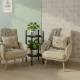 Металлическая подставка для цветов ModernHome, 2 яруса, черная