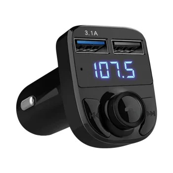 FM-трансмиттер с Bluetooth, MP3-плеером и 2x USB зарядкой, черный