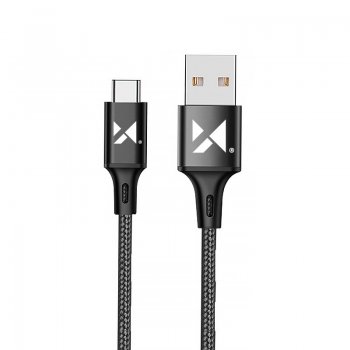 Wozinsky USB to USB Type C Data Charging Cable 2.4A 1m, Black | Lādētājvads Datu Pārraides Kabelis