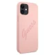 Чехол Guess для iPhone 12 mini Silicone Vintage Script, розовый