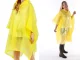 Pocket Rain Poncho with Hood 130 x 125 cm, Yellow