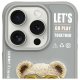 Nimmy Cool&Cute 2.0 Lāča vāciņš iPhone 15 Pro Max - Pelēks | Bear Phone Case Cover Gray