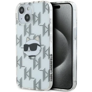 Karl Lagerfeld iPhone 15 / 14 / 13 Case IML Choupette Head & Monogram, Transparent