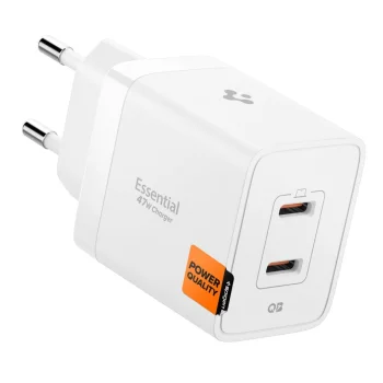 Spigen Essential EE472EU GaN Pro tīkla lādētājs 2x USB-C 47W, balts