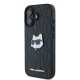 Karl Lagerfeld iPhone 16 vāciņš Monogram Choupette Head Pin, melns