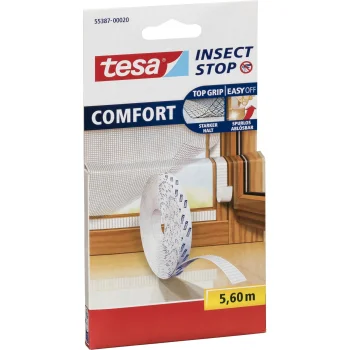 tesa Insect Stop Comfort līplente pretkukaiņu tīkliem 5,6 m x 9 mm, balta