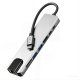 Tech-Protect HB09 8-in-1 USB-C centrmezgls (HDMI, PD 100W, RJ45) - Pelēks