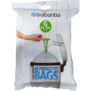 Atkritumu maisi Brabantia PerfectFit Type G 25–30 l, 40 gab., balti