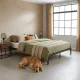 Металлическая кровать ModernHome 190x200 см с реечным дном, черная