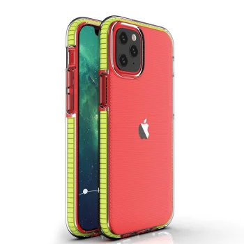Spring Case Clear TPU Case for iPhone 13 mini with Yellow Frame