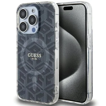 Чехол Guess для iPhone 15 Pro Max IML GCube MagSafe, черный