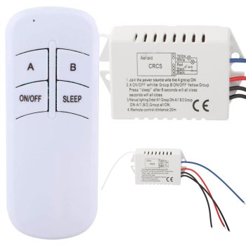 Wireless light switch with remote control, 1 channel, 20m range