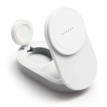 Ringke QI2.2 25W 3in1 Magnetic MagSafe Inductive Charger - White