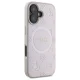 Чехол Guess Saffiano Peony Classic Logo MagSafe для iPhone 16, Розовый