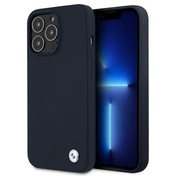 Чехол BMW Silicone Signature для iPhone 13 Pro Max - Темно-синий