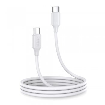 Joyroom USB Type C to USB Type C Data Charging Cable 60W, 1m, White | Lādētājvads Datu Pārraides Kabelis