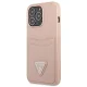 Guess Saffiano Triangle Logo Cardslot vāciņš iPhone 13 Pro, rozā