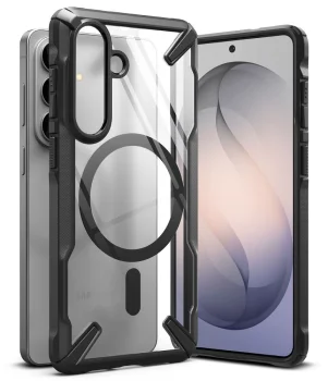 Ringke Fusion X Magnetic MagSafe vāciņš priekš Samsung Galaxy S26, Clear Black