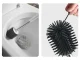 Silicone Toilet Brush with Holder, Wall-Mounted/Freestanding, White/Grey