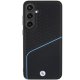 BMW Samsung Galaxy S24+ vāciņš Signature Leather Textured & Line MagSafe, melns