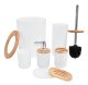 Set of 6 Bathroom Accessories (Brush, Liquid Soap Dispenser, etc.), White
