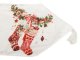 Christmas Table Runner with Stocking Motif, 205x35 cm, White