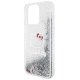 Hello Kitty iPhone 15 Pro Max vāciņš Liquid Glitter Charms Kitty Head, sudraba
