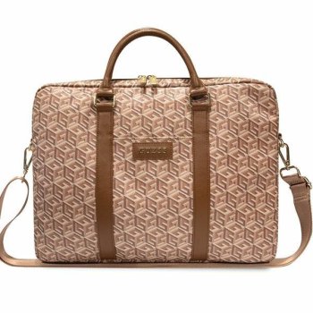 Сумка Guess для ноутбука 16" GCube Stripes, коричневая