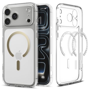 Spigen Ultra Hybrid Mag vāciņš iPhone 17 Pro Max, Caurspīdīgs/Zelts