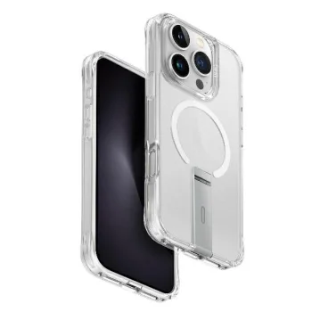 Чехол Uniq Eleva для iPhone 16 Pro с подставкой Vertica, прозрачный