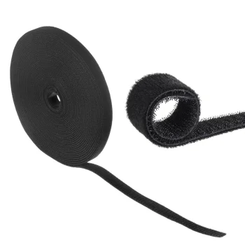 Maclean MCTV-542 kabeļu organizators, divpusēja līplente, 20mm x 15.3m, melna