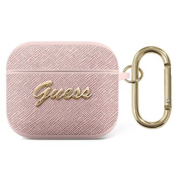 Guess Чехол для AirPods 3 Saffiano Script Metal Розовый