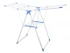 2-Tier Folding Clothes Drying Rack, White and Blue