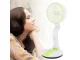 Bezvadu saliekams galda ventilators ar LED lampu, 5W, zaļš