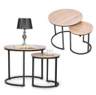 Round Nesting Coffee Table Set of 2 Industrial Loft Style ModernHome