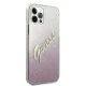 Чехол Guess для iPhone 12 Pro Max, Glitter Gradient Script, розовый