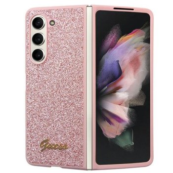 Чехол Guess Glitter Script для Samsung Galaxy Z Fold 5 - розовый