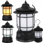 Rechargeable LED Camping Lantern with Hook, Outdoor, USB, Black