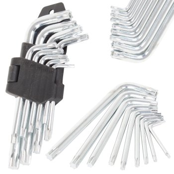 Allen and Torx Key Set 1.5-10mm, 9 pcs, Silver