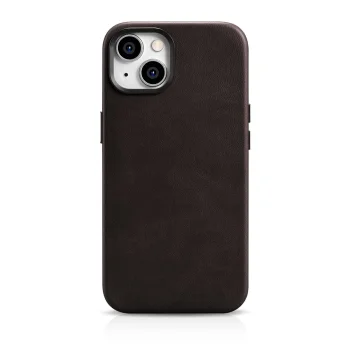 iCarer Oil Wax ādas vāciņš priekš iPhone 14 Plus ar MagSafe, brūns (WMI14220703-BN)