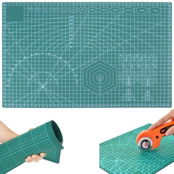 Double-sided self-healing cutting mat A3 for modeling, green
