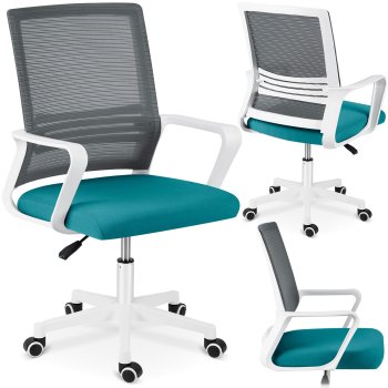 Офисное кресло из микросетки Sofotel Corta, серо-бирюзовое