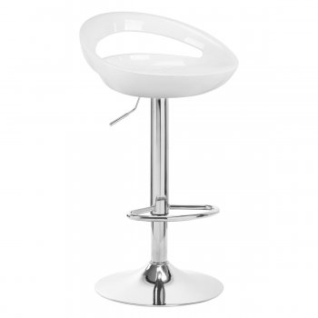 Grozāms bāra krēsls ar regulējamu augstumu QS-B01, Balts | Swivel Adjustable Height Bar Counter Stool Chair